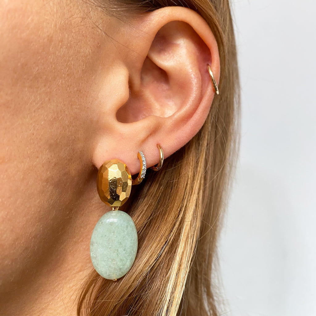 Cora Green Agate Earrings