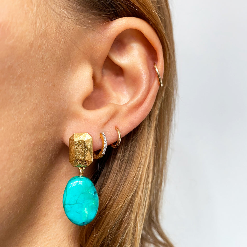 Petra Gold & Chrysocolla Earrings