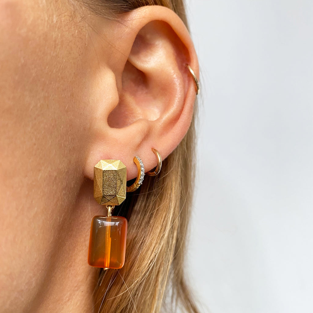 Petra Gold & Carnelian Earrings