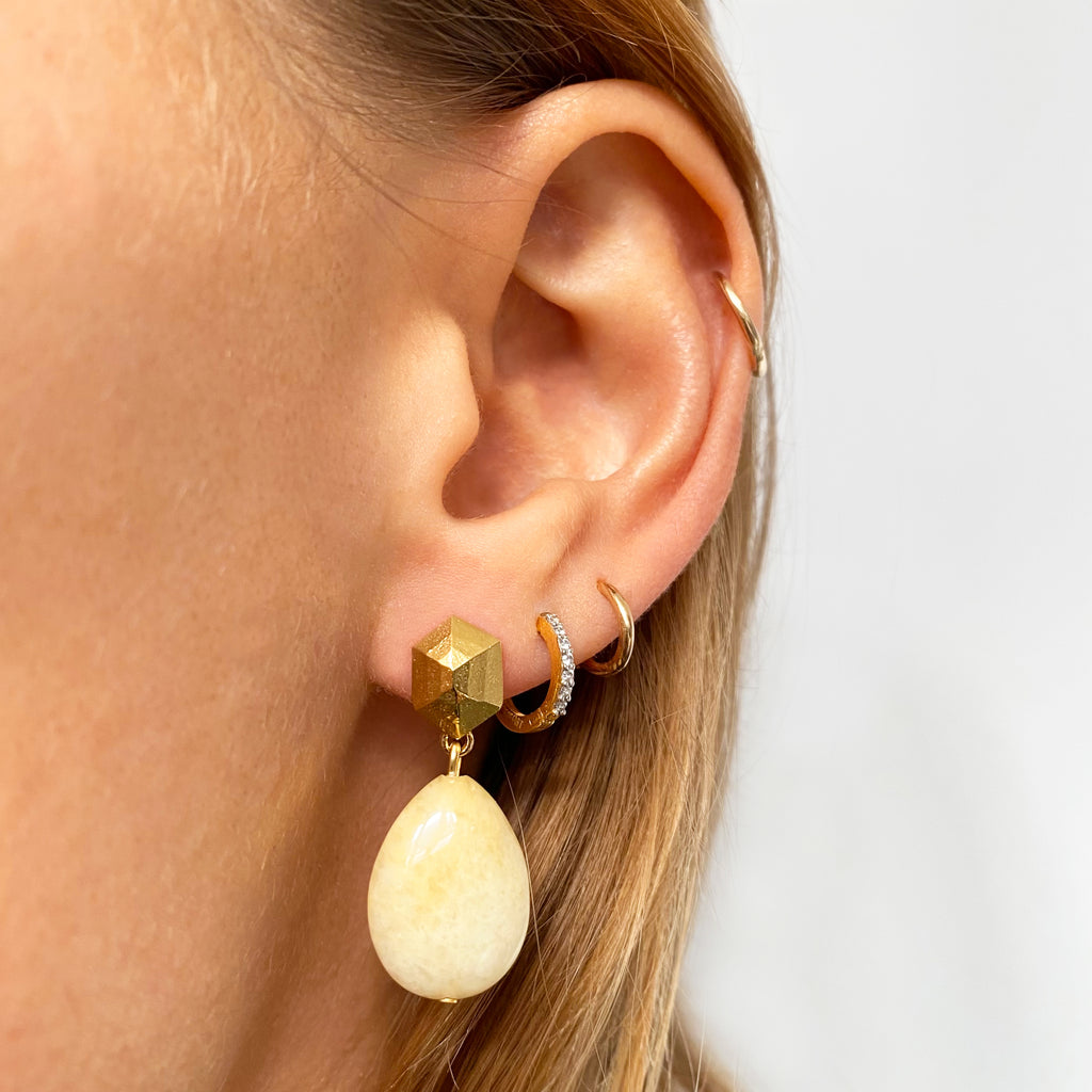 Cosmo Yellow Jade Earrings