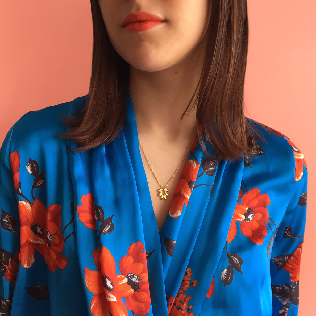 Juni Palm Pendant in Gold