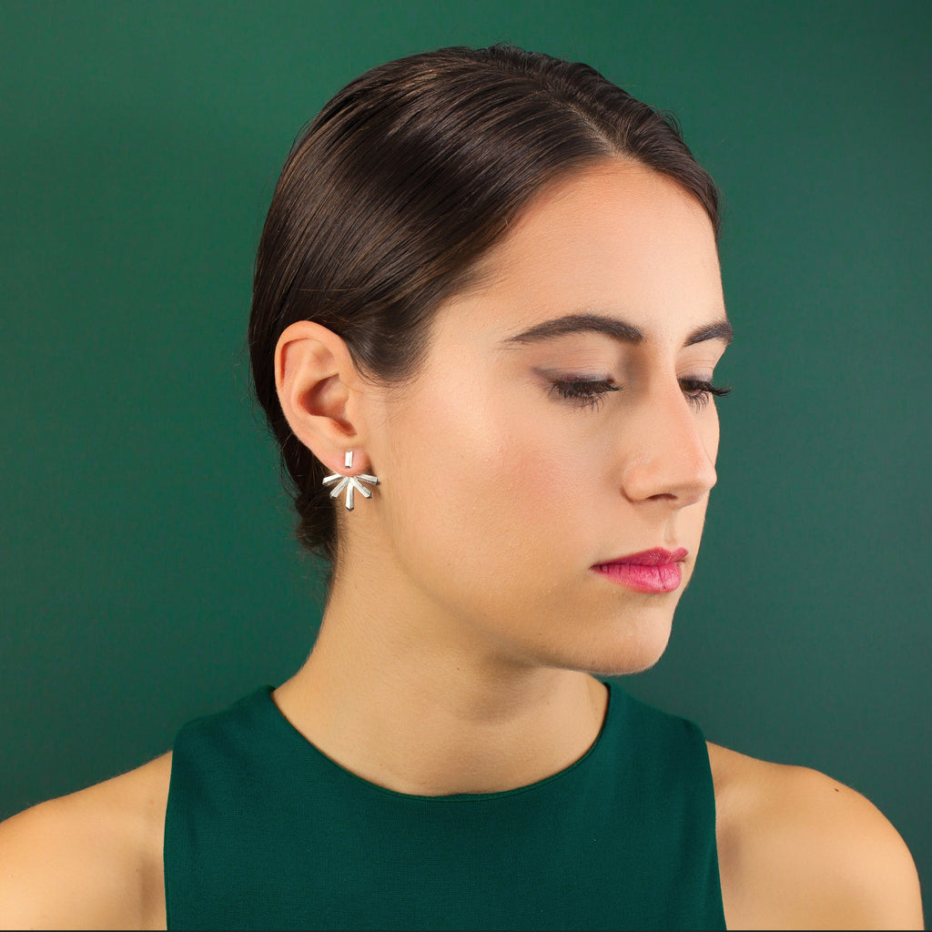 Krysta Ear Jackets in Silver