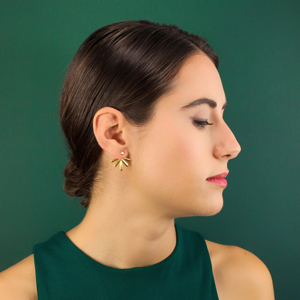 Krysta Ear Jackets in Gold