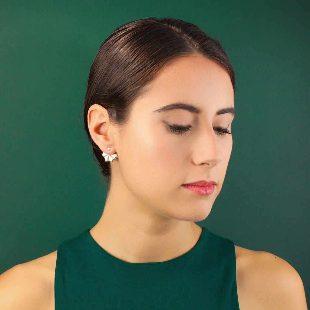 Ella Ear Jackets in Silver