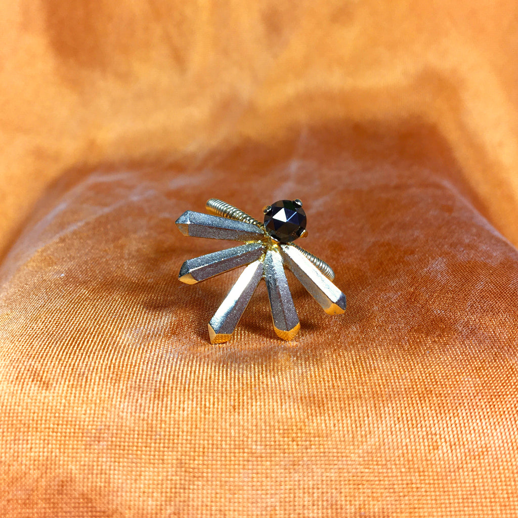 Krysta Hematite Ring