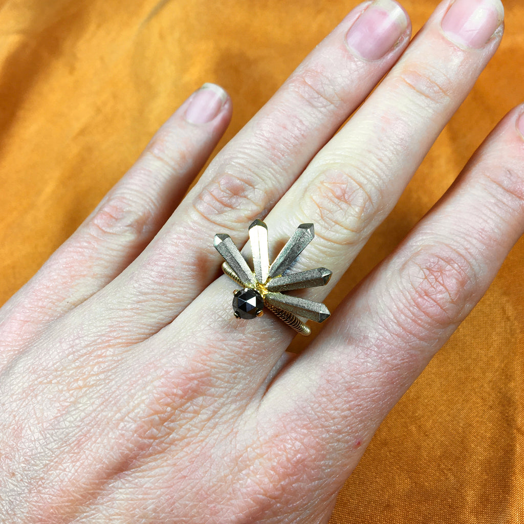 Krysta Hematite Ring