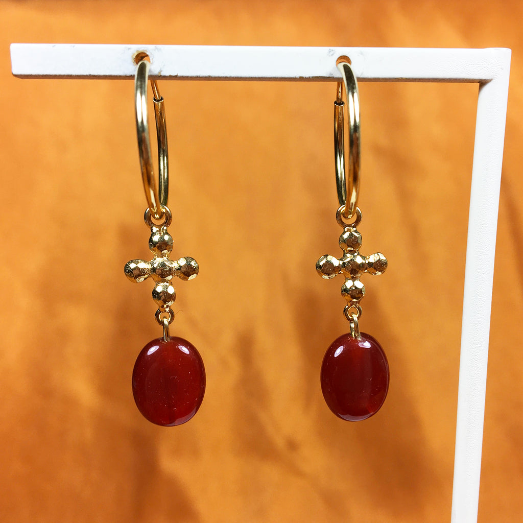 Paloma Drop Earrings with Carnelian