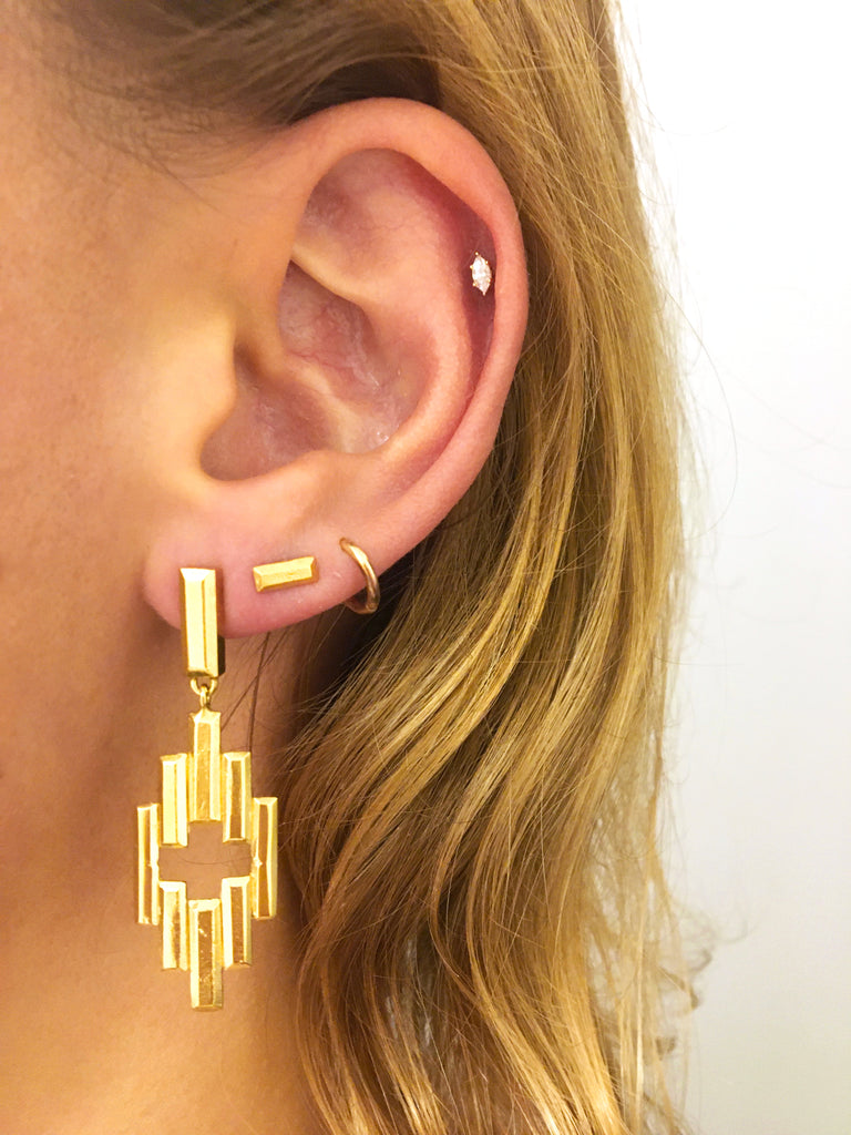 Stela Deco Earrings in Gold