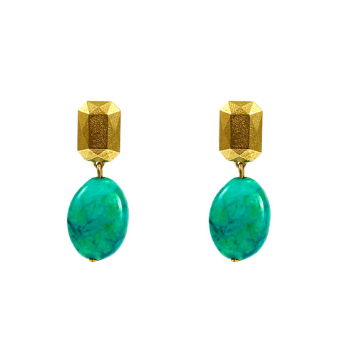 Cora Green Agate Earrings