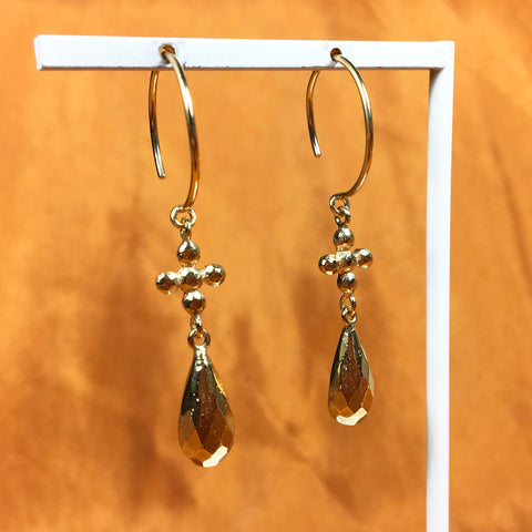 Petra Gold Earrings with Jade