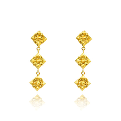 Cosmo Gold Hexa Earrings